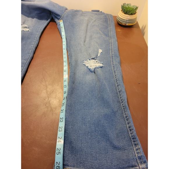 NWT Levi's Blue Denim High Rise Straight Leg Distressed Jeans Women's Size 16 - Picture 6 of 12